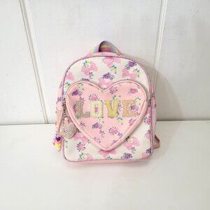 Miss Gwen's OMG Accessories Pink Floral Heart Love Backpack